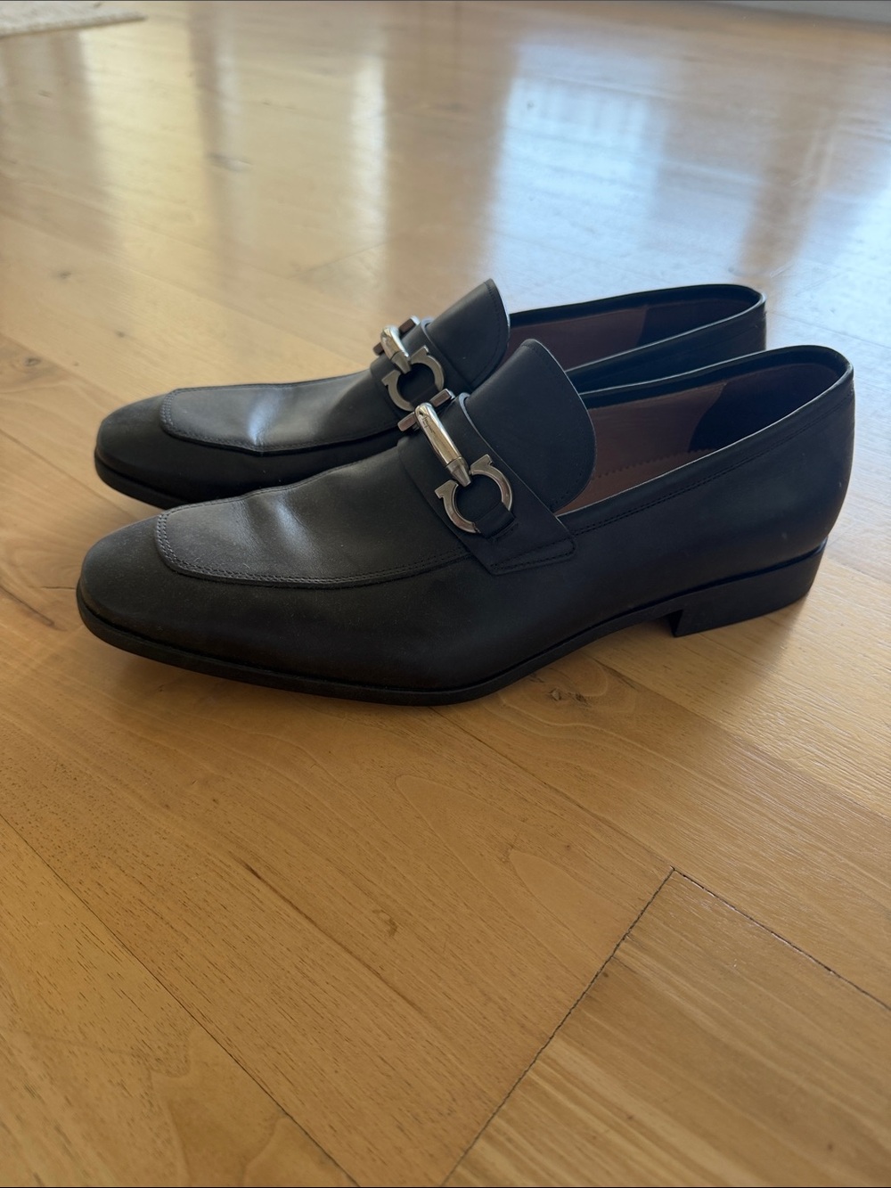 Salvatore Ferragamo Black Leather Horsebit Loafers